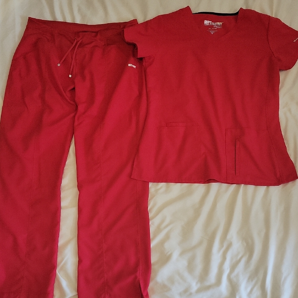 Grey's Anatomy Red Scrub Set
